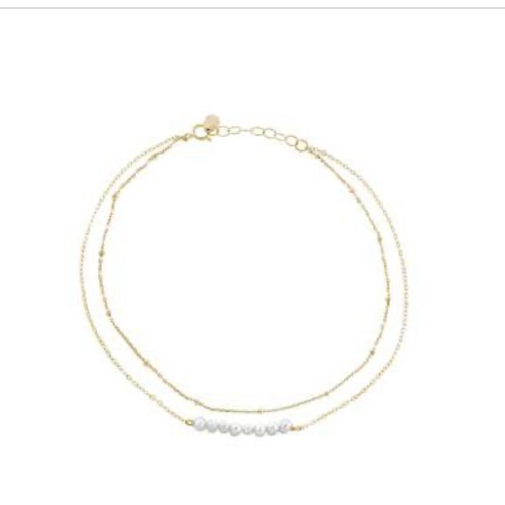 NWT Giani Bernini Cultured Freshwater Pearl (3-4mm) Layered Ankle Bracelet